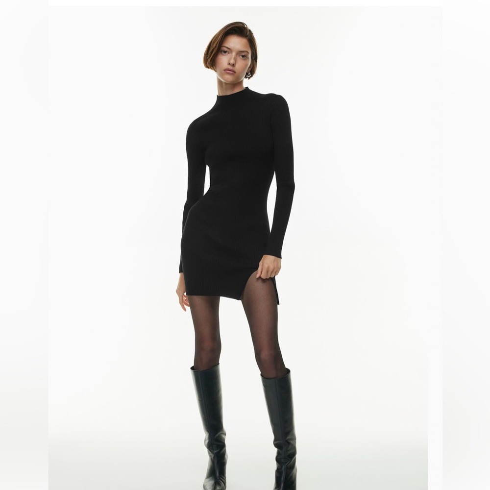 Aritzia Wilfred Black Long Sleeve Mini Dress